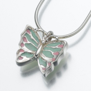 Sterling Silver Butterfly with Enameld Wings