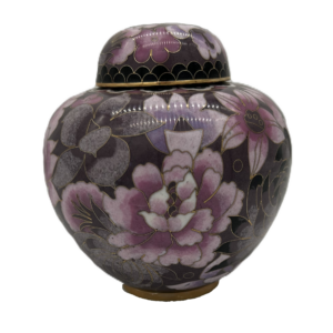 Medium Pink Floral Cloisonné Urn
