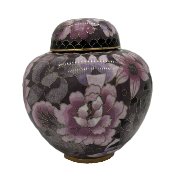 Medium Pink Floral Cloisonné Urn
